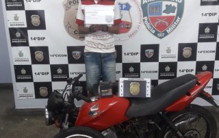 A Polícia Civil do Amazonas, prendeu Gilson Freitas, conhecido como “Nissin”, em posse de uma motocicleta roubada. A prisão ocorreu no Tancredo Neves
